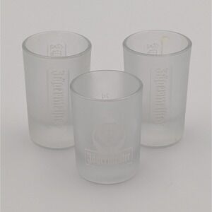 Set off 3 Jäegermeister Frosted Shot Glasses  2cl or 4cl collectible 2.5 inches